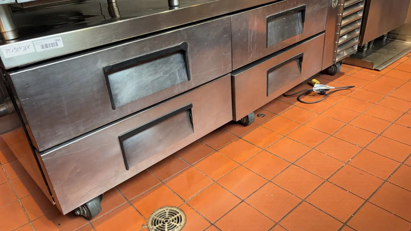 True Stainless Steel Four-Drawer Refrigerated Base