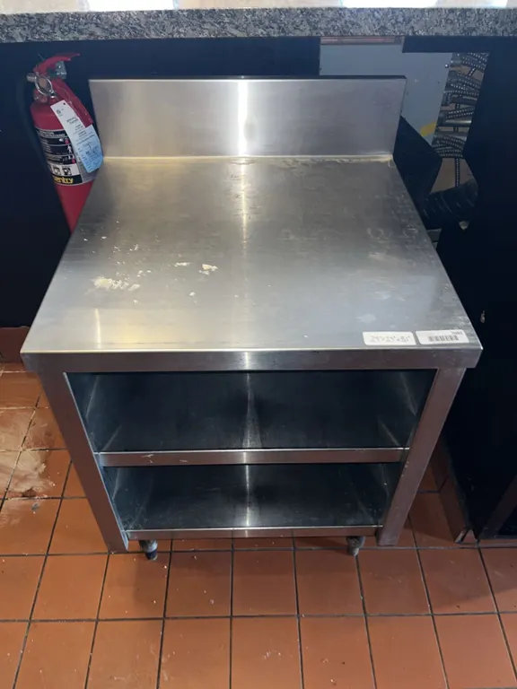 Stainless Steel Work Table with Shelves, 24"x24"x31"