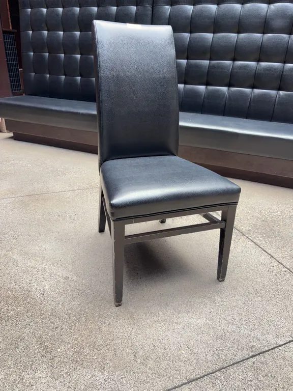 Black Faux Leather High Back Dining Chair 18" High