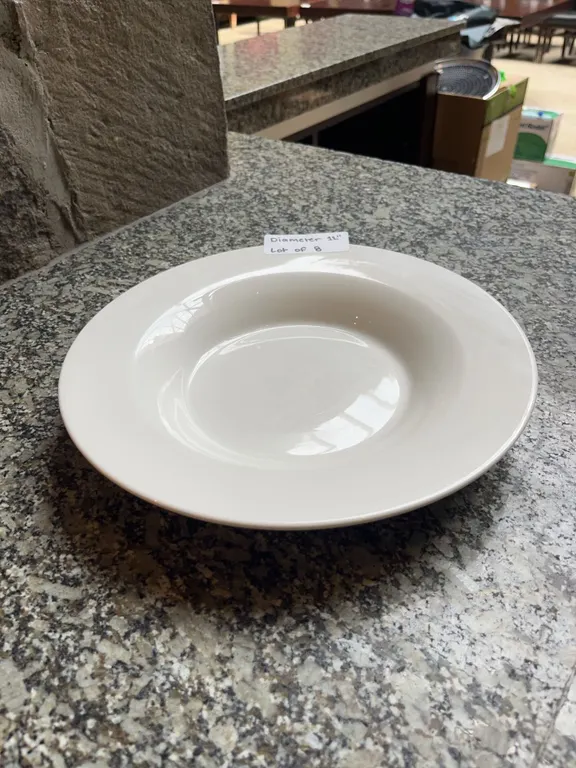 Lot of 8 - White Circular Dining Bowls, 11â€