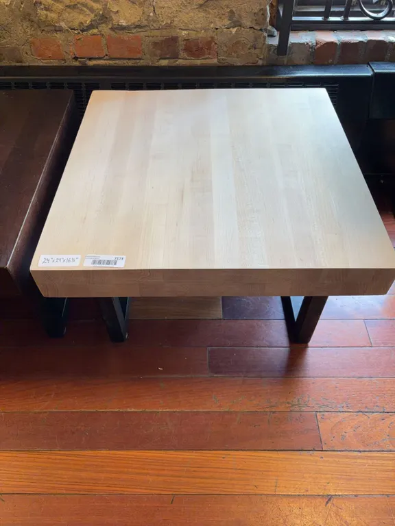Square Wood Table with Metal Legs 24"x24"x16.5"