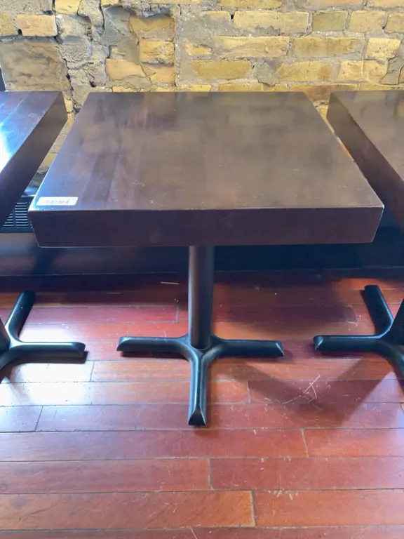 Square Wood Top Cafe Table with Metal Base 24"x23.5"x30"