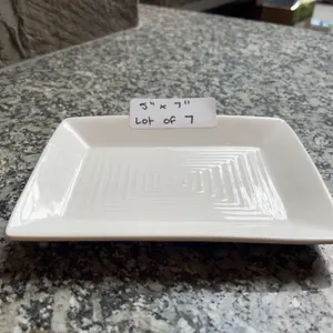 Lot of 7 - White Rectangular Dining Plates, 5" x 7"