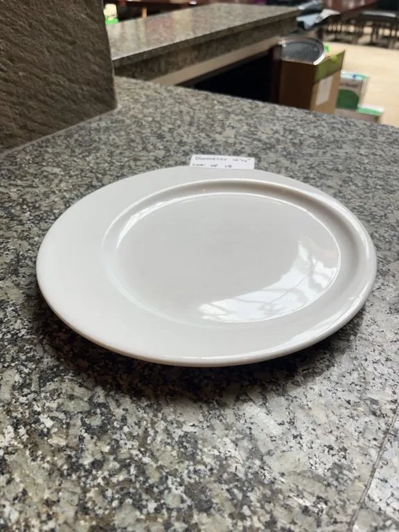 Lot of 15 - White Circular Offset Dining Plate, 10.25†Diameter