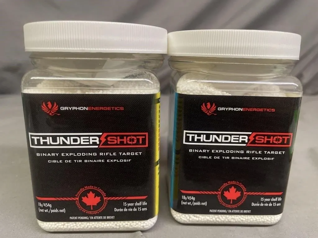 Two 1 lb. jars of Thunder Shot Binary Exploding