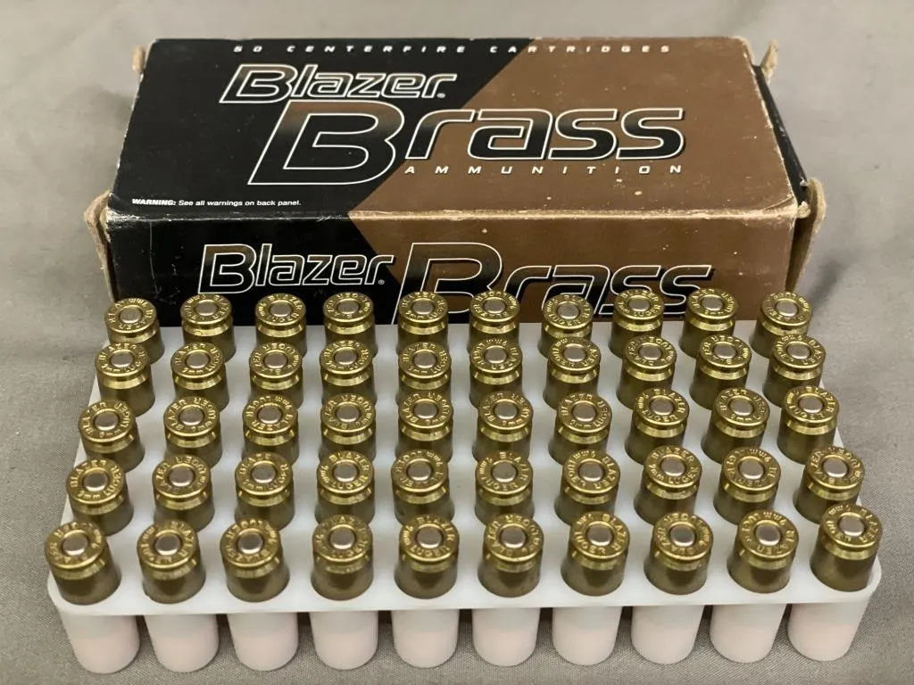 Two boxes of 20 Blazer Brass 9mm cal. Luger CF