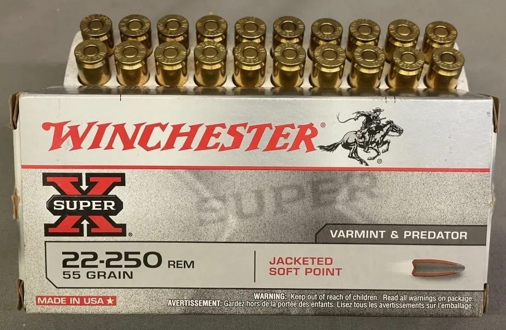 Box of 20 Winchester Super X .22-250 cal.