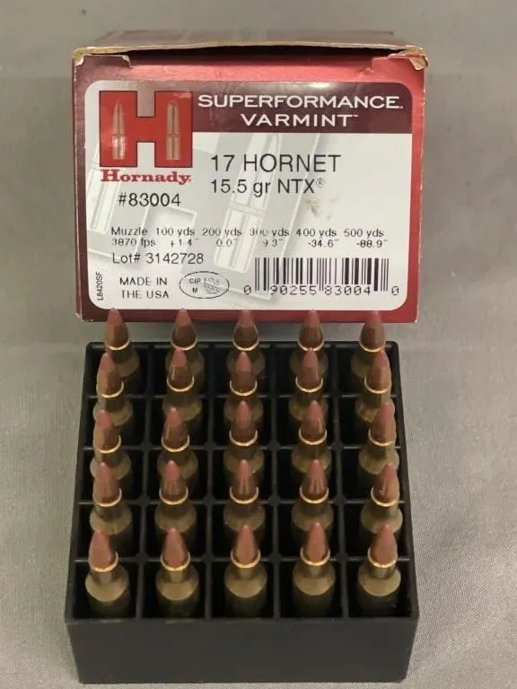 Box of 25 Hornady Superperformance.17 cal. CF
