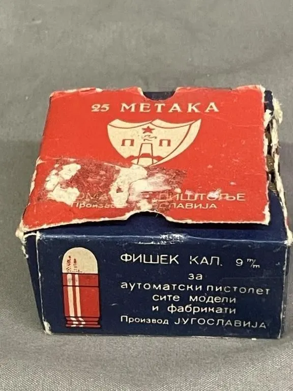 Box of 25 rounds of Metaka 9mm cal. cartridges