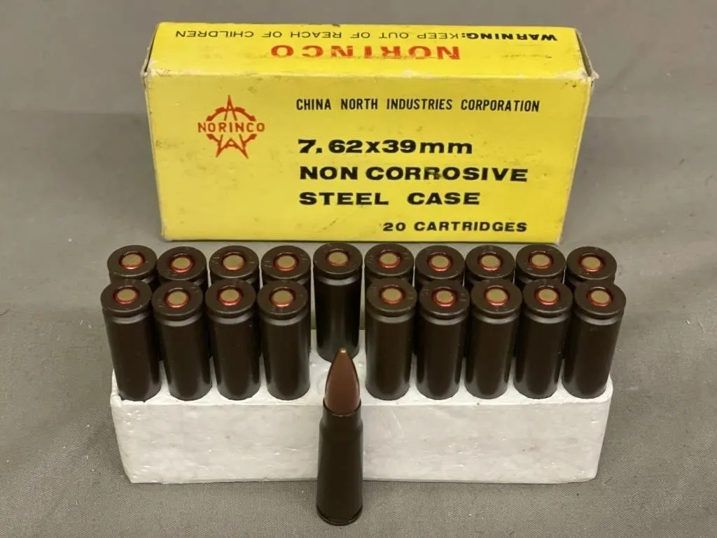 Two boxes of vintage 20 Norinco 7.62x39mm cal.