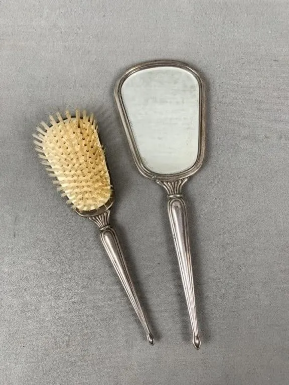 Hand Mirror and Brush
