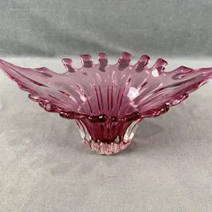 Cranberry Glass Decorative Dish