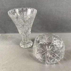 Crystal Vase & Dish
