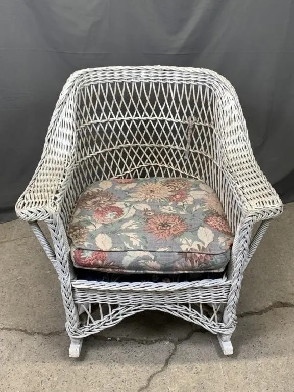 White Whicker Rocking Chair