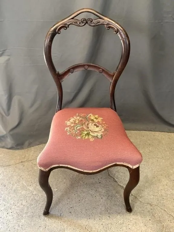 Floral Needle Point Chair