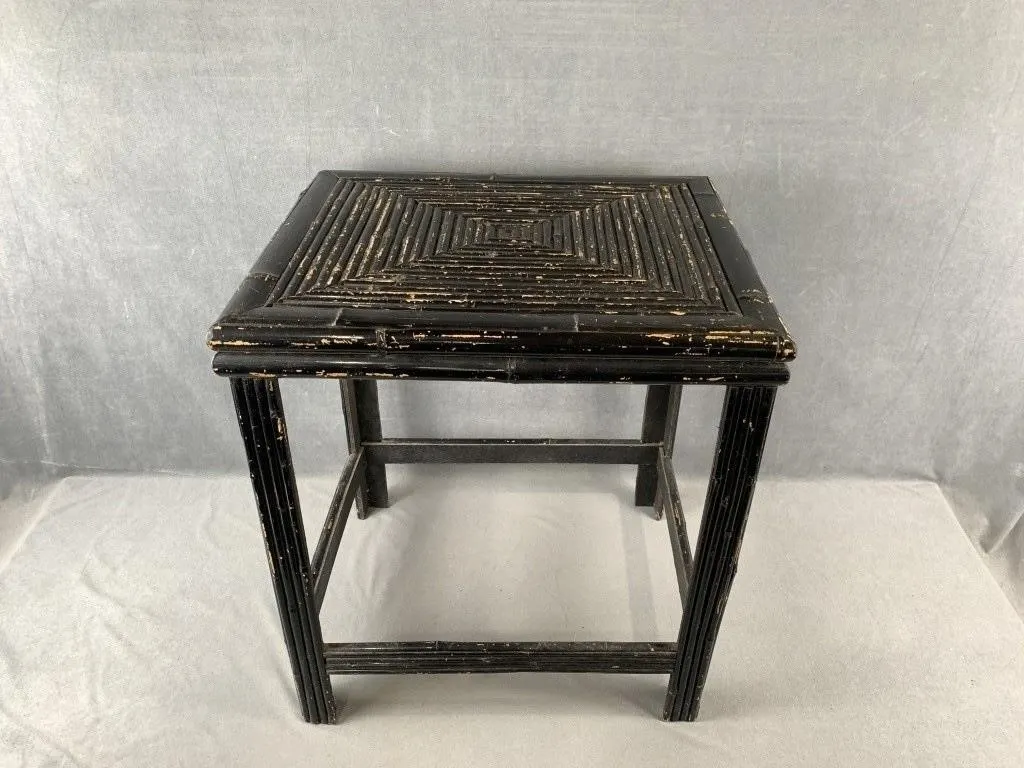 Antique Chinese Black-lacquered Square Tea Table