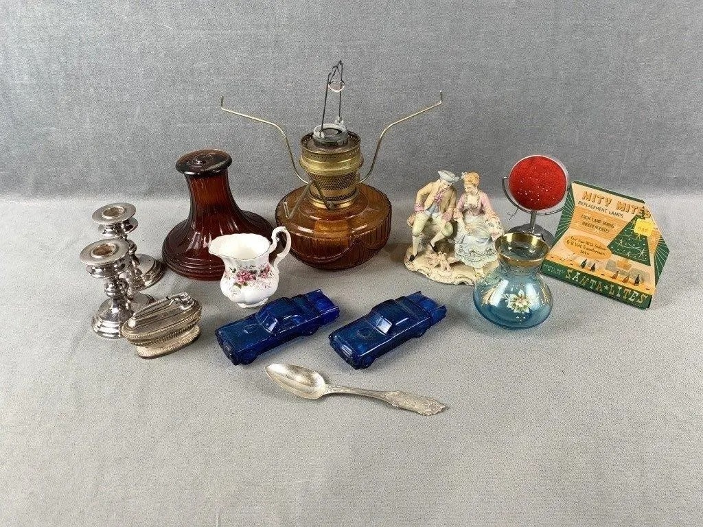 Oil Lamp, Candle Sticks, etc