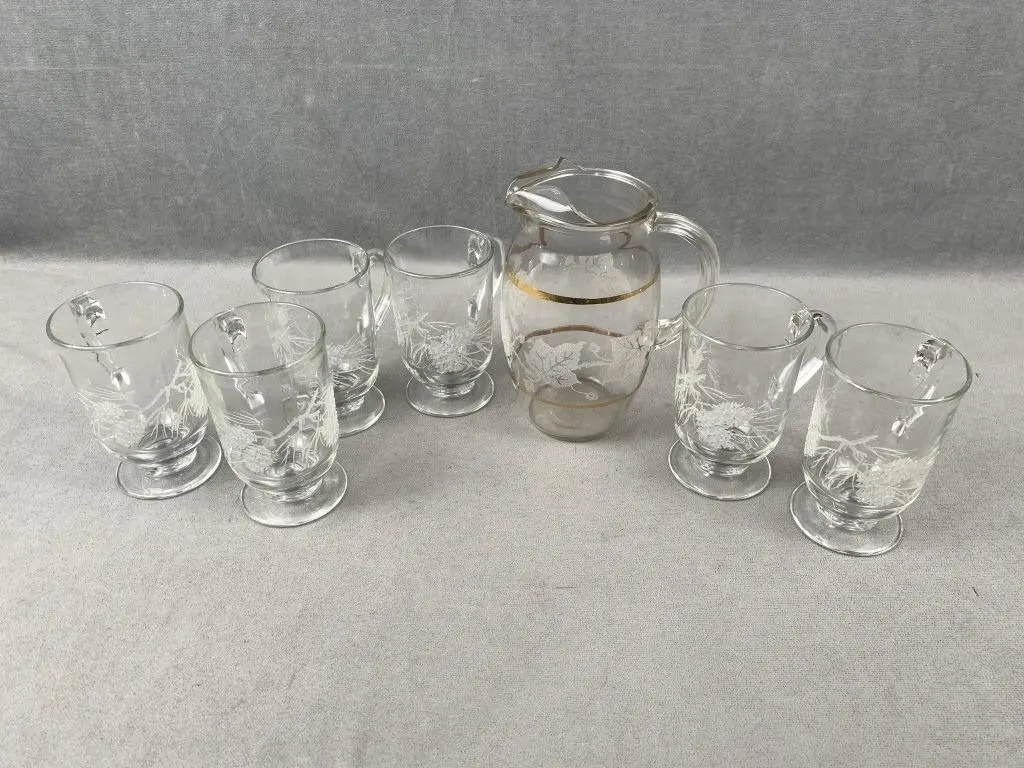 Glass Pitcher & Cups