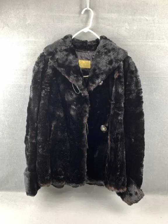 Leslie Haun Black Fur Coat