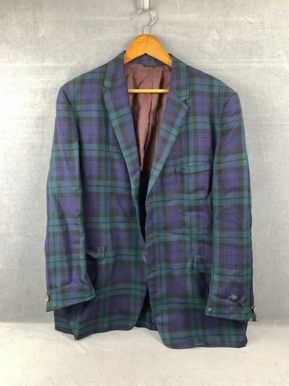 Tartan Wool Blazer Jacket