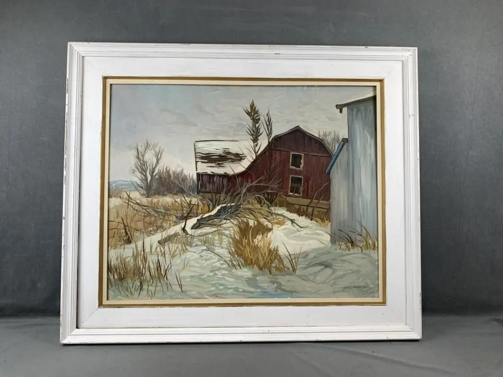 Dennis Moss Barn Oil Painting