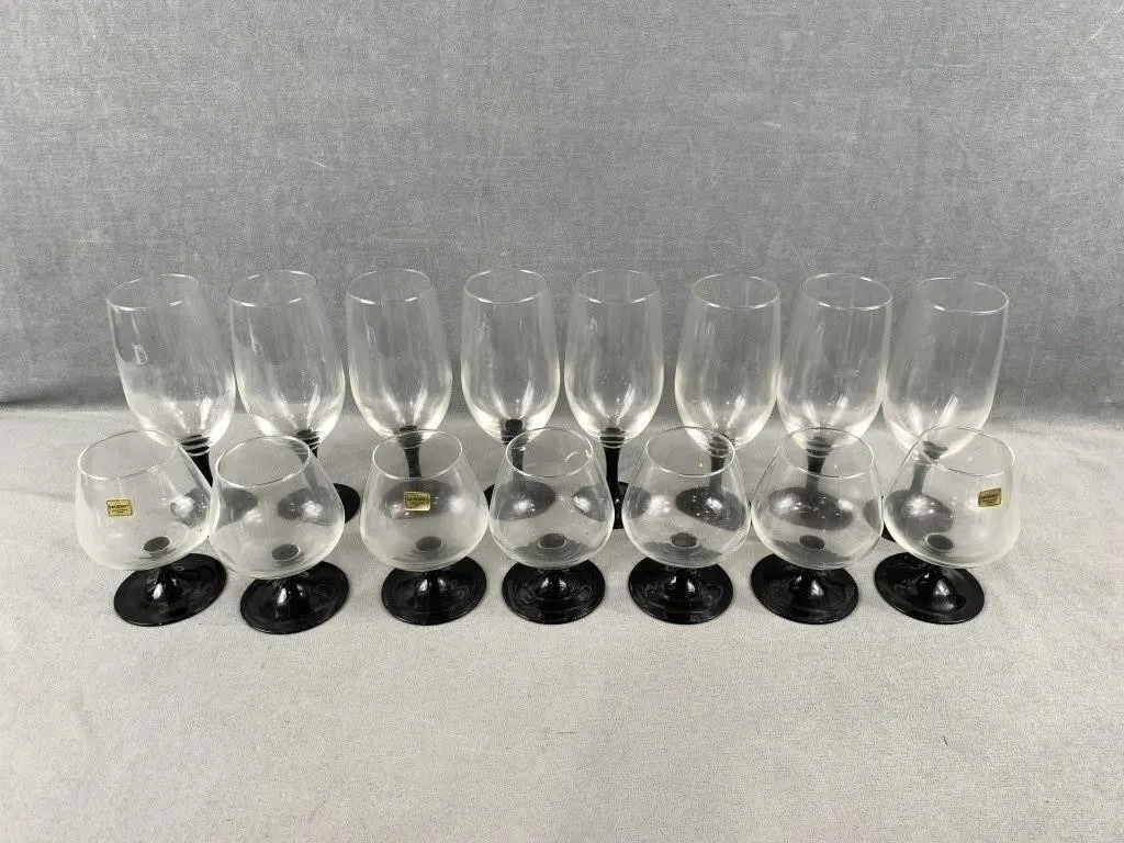 Black Footed Wine Glasses