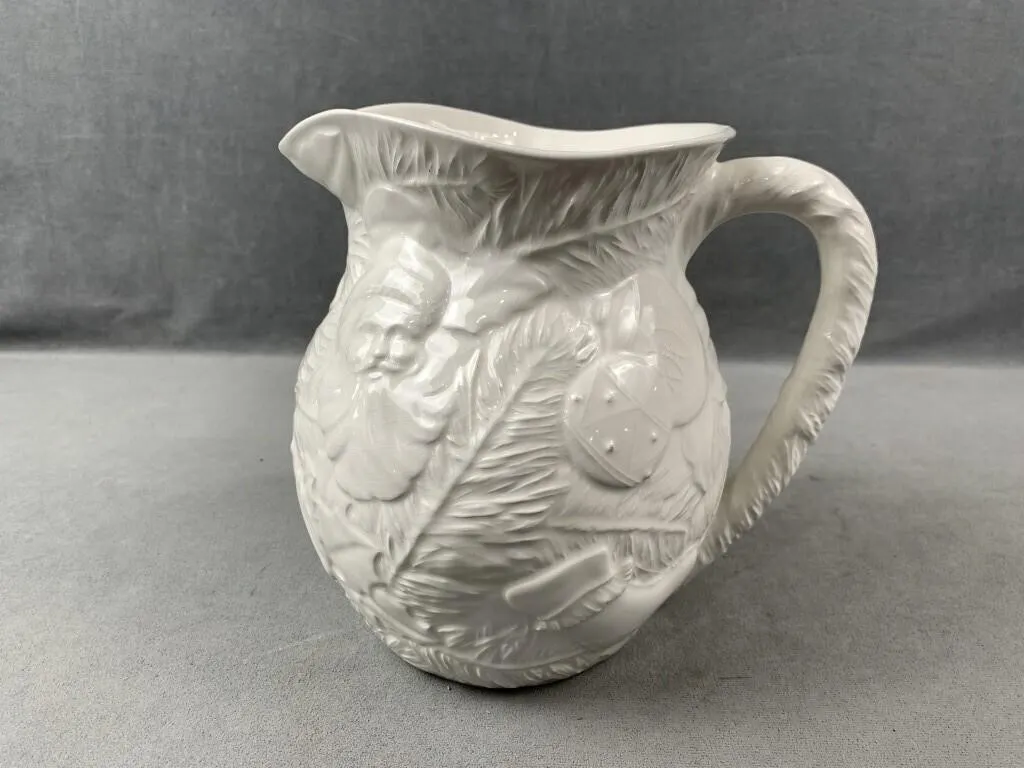 White Pitcher with Designs
