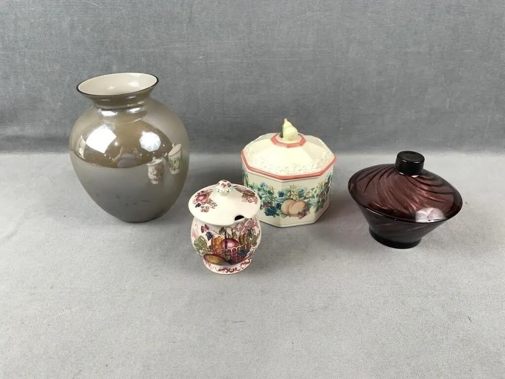 Vases & Trinket Dishes w Lids