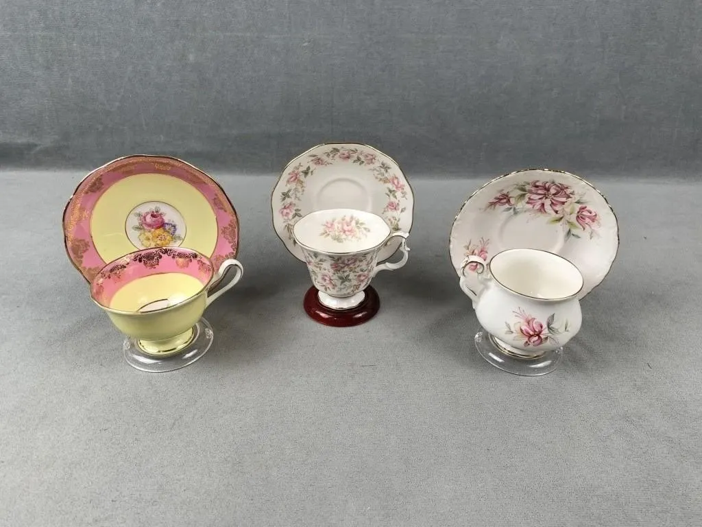 3 Royal Albert Tea Cups & Saucers
