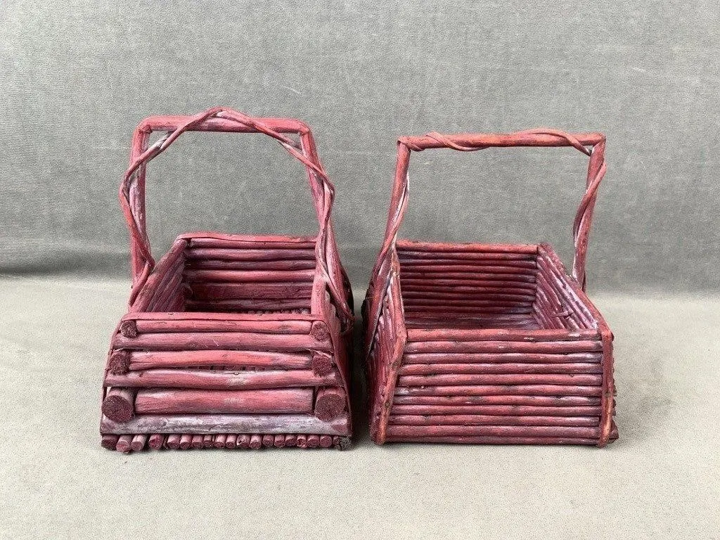 Wooden Red Baskets