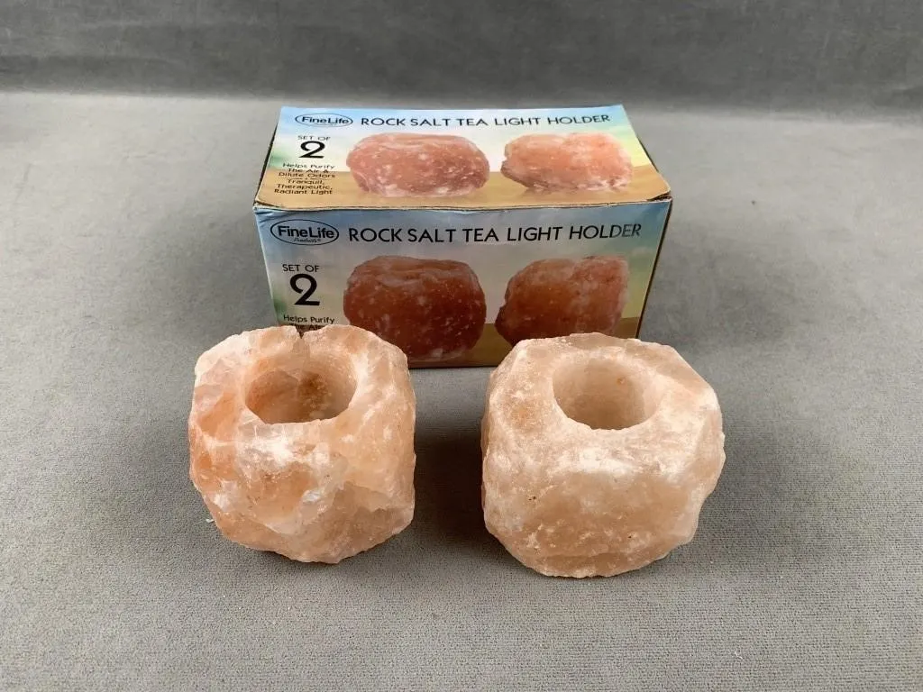 Rock Salt Tea Light Holders