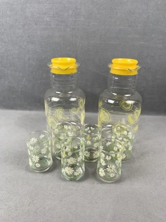 Vintage Pyrex Lemonade Pitcher & Glass Set