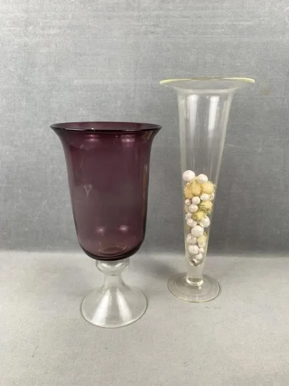 2 Glass Vases