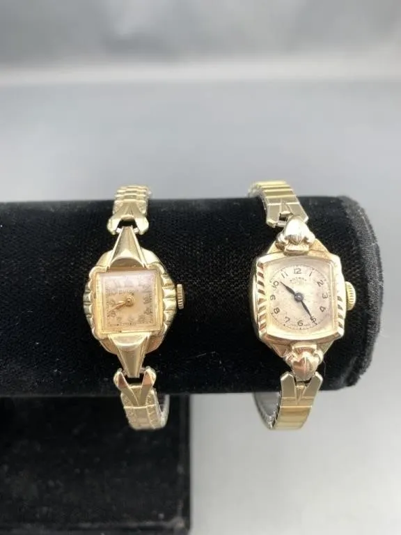 2 Womens Gold Toned Watches