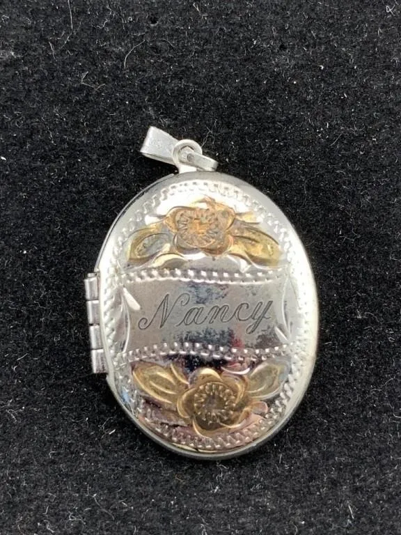 Sterling Case "Nancy" Engraved Locket