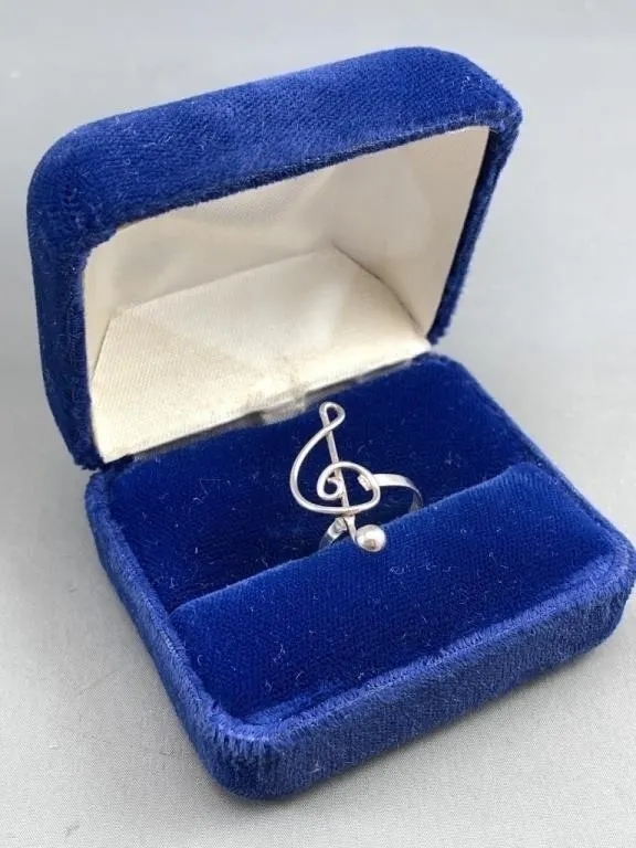 Treble Clef Sterling Silver Ring