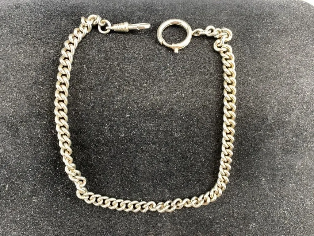 Silver Tone Pocket Watch Chain