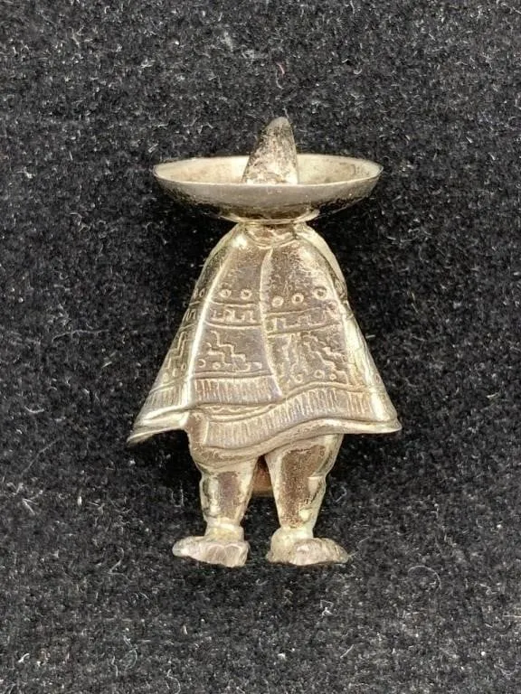 Sterling Sombrero Man Brooch