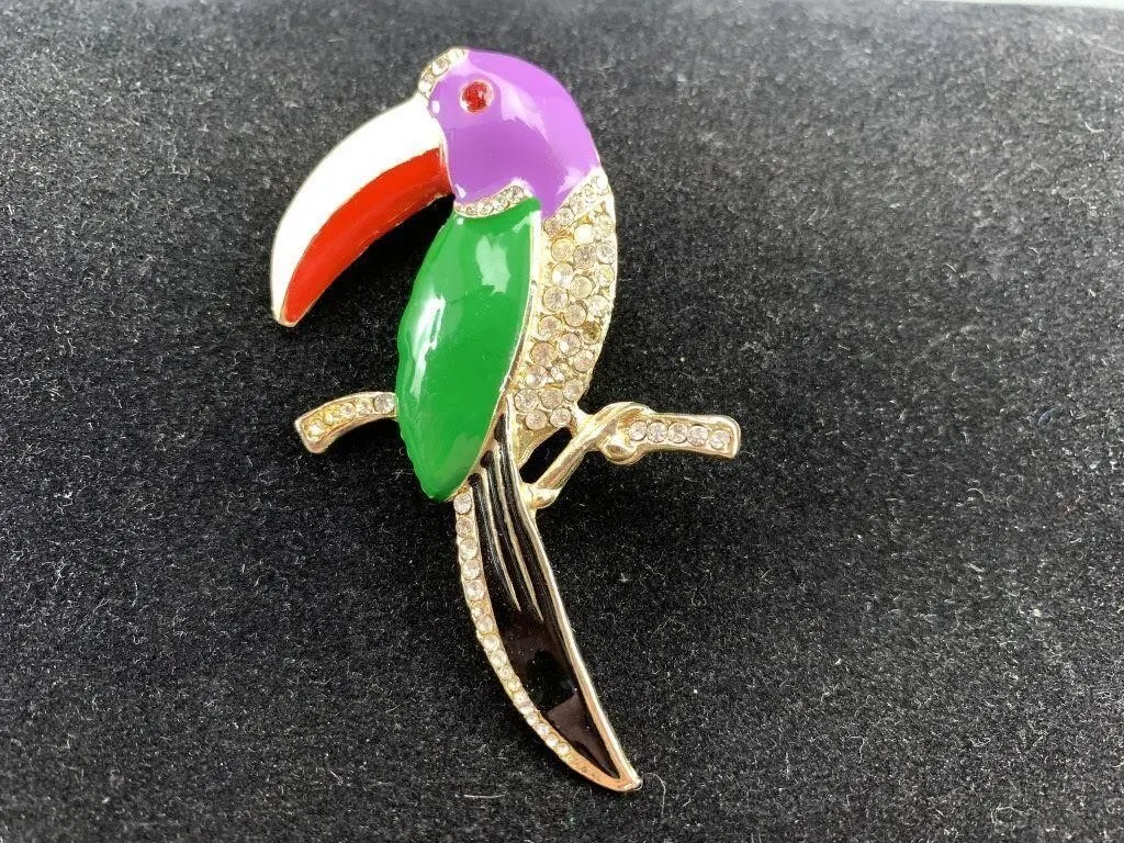 Colorful Parrot Brooch