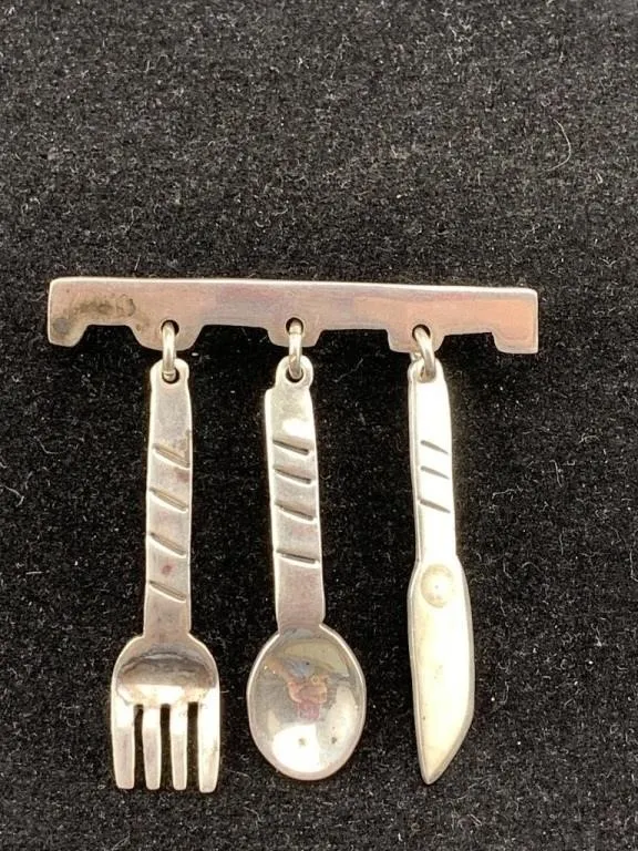 Sterling Cutlery Brooch