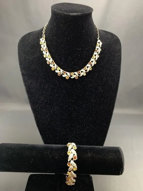 Coro Rhinestone Necklace & Bracelet