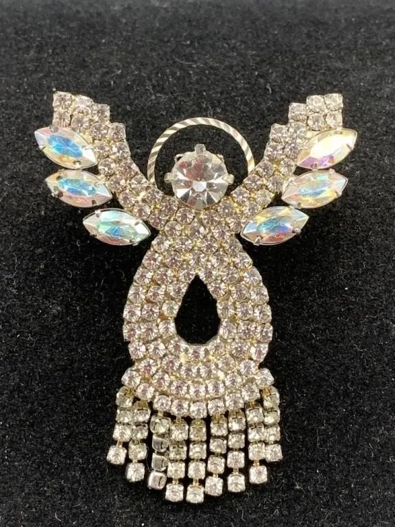Angel Rhinestone Brooch