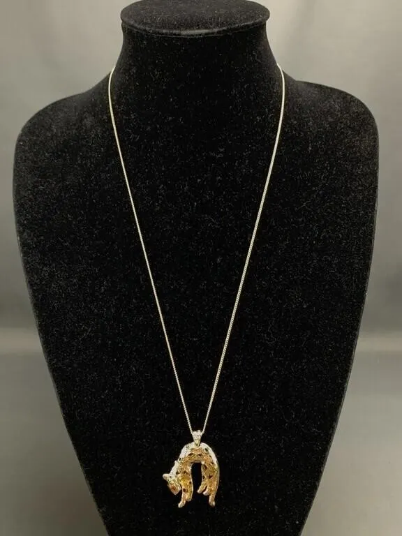 Cat Brooch Pendant Necklace