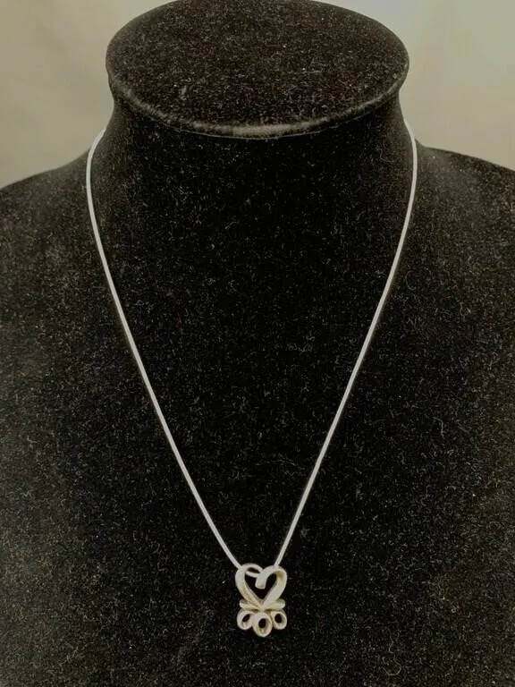 Sterling Necklace w Heart Pendent