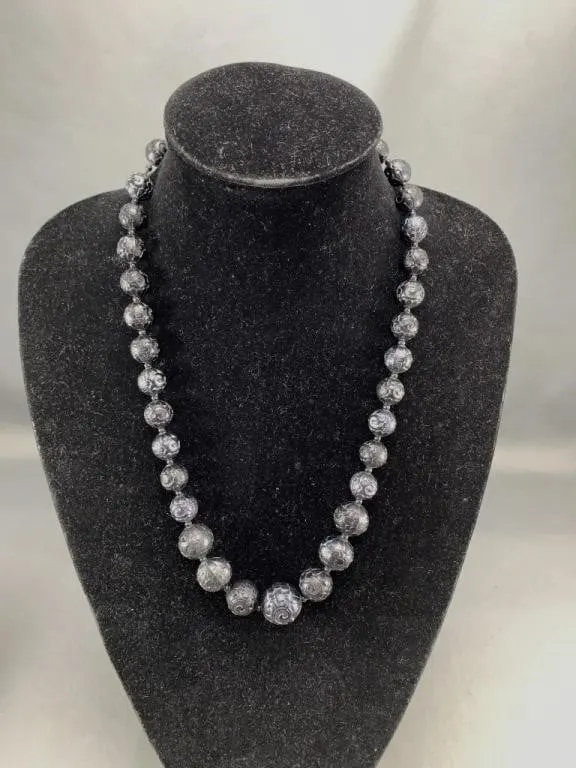 Black Beaded Necklace