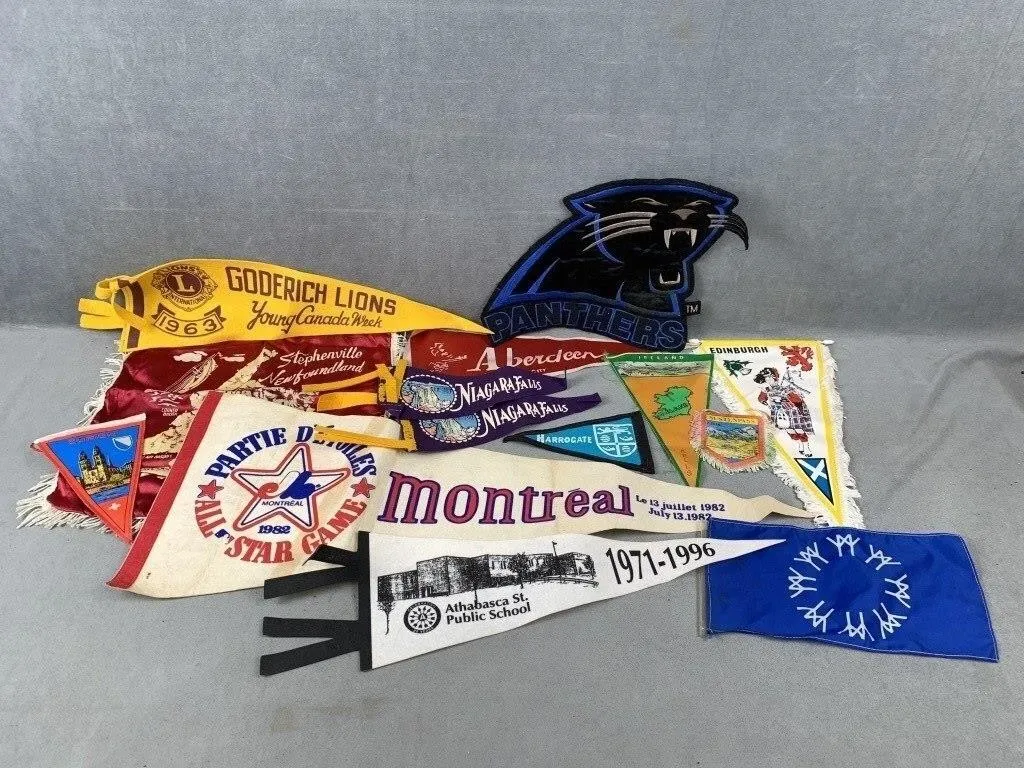 Collection of Sports Flags, etc