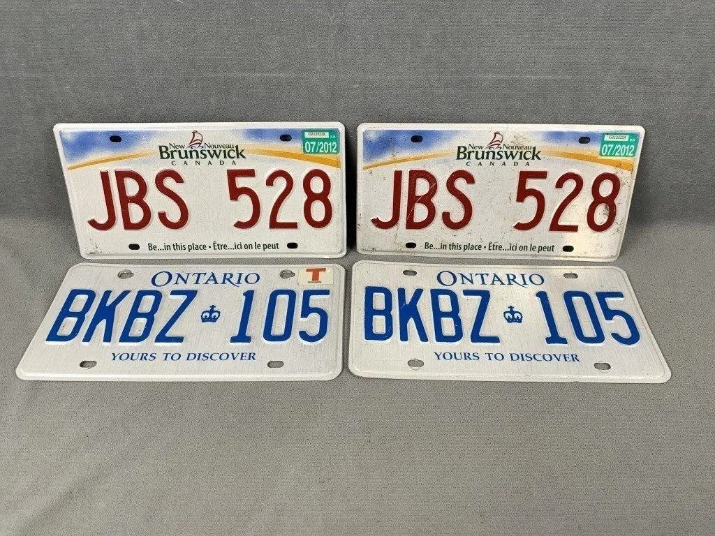 New Brunswick & Ontario License Plates