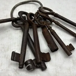 Antique Cast Iron Large size keys on ring