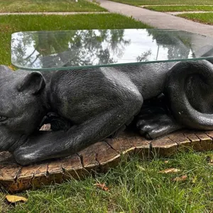 HEAVY 1980s Panther Coffee Table