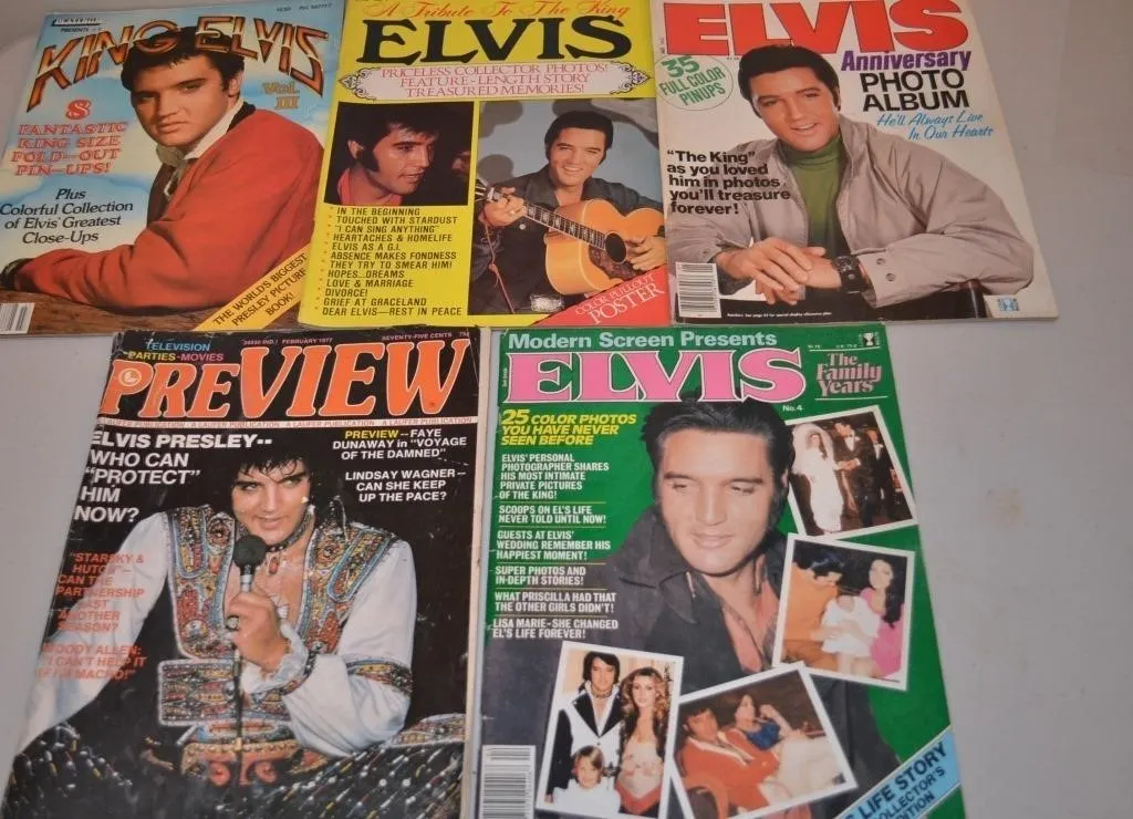 Vintage Elvis Presley magazines and tribute